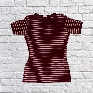 John Galt Brandy Melville Striped Ringer Tee